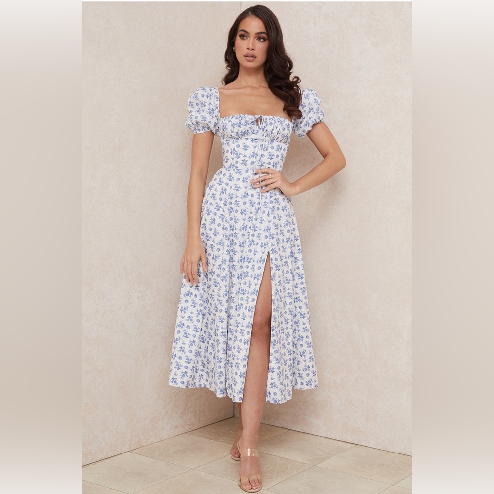House of CB - Tallulah Dress (white and blue floral)